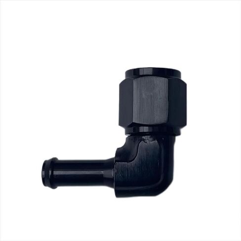 4pc 6AN 6-AN 90 Degree Universal Aluminum Oil Female to 3/8 Barb Fitting Adapter Fuel Water Fluid Air Line Hose End, Black (3/8 * 4) in Kuwait
