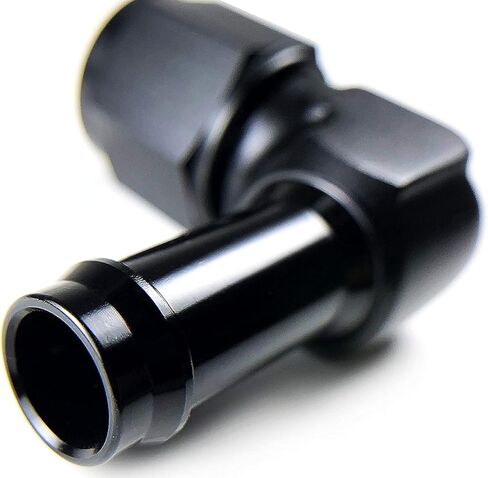 4pc 6AN 6-AN 90 Degree Universal Aluminum Oil Female to 3/8 Barb Fitting Adapter Fuel Water Fluid Air Line Hose End, Black (3/8 * 4) in Kuwait