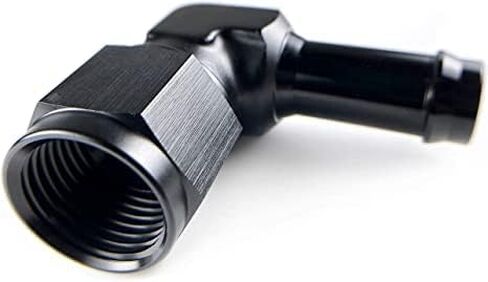 4pc 6AN 6-AN 90 Degree Universal Aluminum Oil Female to 3/8 Barb Fitting Adapter Fuel Water Fluid Air Line Hose End, Black (3/8 * 4) in Kuwait