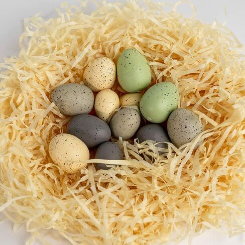 96 قطعة من بيض عيد الفصح الرمادي الصغير، بيض إسفنجي متنوع لملء المزهرية لتزيين طاولة عيد الفصح (رمادي) in Saudi Arabia
