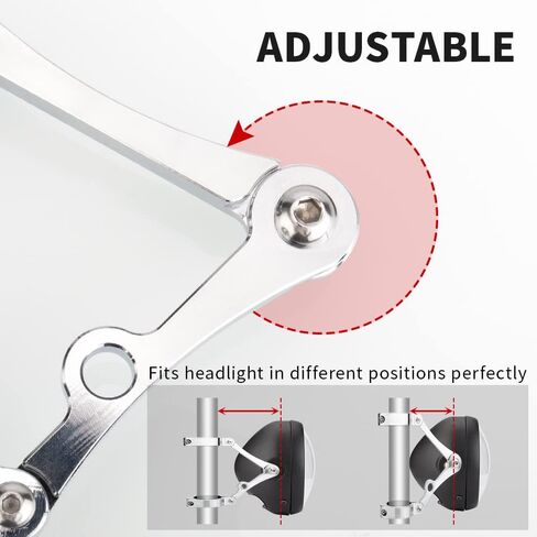 KICRY Universal Motorcycle Headlight Mounting Bracket Black 39-41mm Fork Tubes CNC الألومنيوم حامل مصباح الرأس متوافق مع Harley Chopper Bobber Cafe Racer (أسود، 39-41 مم) in Kuwait