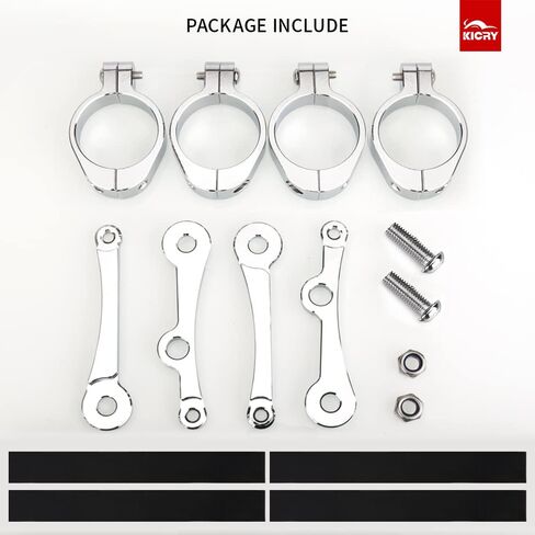 KICRY Universal Motorcycle Headlight Mounting Bracket Black 39-41mm Fork Tubes CNC الألومنيوم حامل مصباح الرأس متوافق مع Harley Chopper Bobber Cafe Racer (أسود، 39-41 مم) in Kuwait