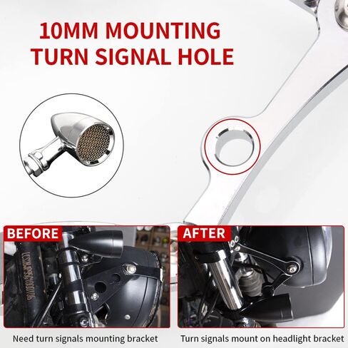 KICRY Universal Motorcycle Headlight Mounting Bracket Black 39-41mm Fork Tubes CNC الألومنيوم حامل مصباح الرأس متوافق مع Harley Chopper Bobber Cafe Racer (أسود، 39-41 مم) in Kuwait