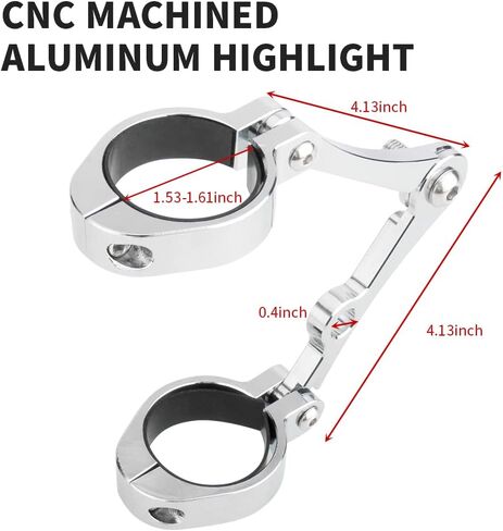 KICRY Universal Motorcycle Headlight Mounting Bracket Black 39-41mm Fork Tubes CNC الألومنيوم حامل مصباح الرأس متوافق مع Harley Chopper Bobber Cafe Racer (أسود، 39-41 مم) in Kuwait