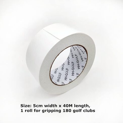 شريط لاصق قوي مزدوج الجوانب قابل للقص من HH-GOLF لإعادة إمساك الأوتاد والسائقين والمكاوي والمضرب - شريط لاصق لتثبيت قبضة نوادي الجولف بطول 5 سم × 40 متر in Kuwait