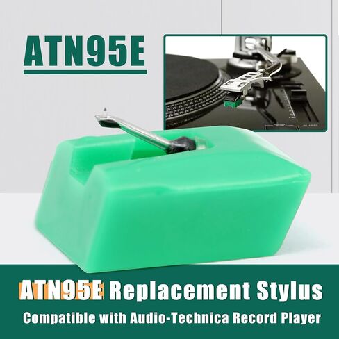 قلم بديل لإبر مشغل التسجيل ATN95E متوافق مع مشغل تسجيل الفونوغراف الصوتي AT-LP120-USB 1/2 بوصة لخرطوشة AT93 AT95 AT95E AT3400 AT3401 AT3450 باللون الأخضر in Kuwait