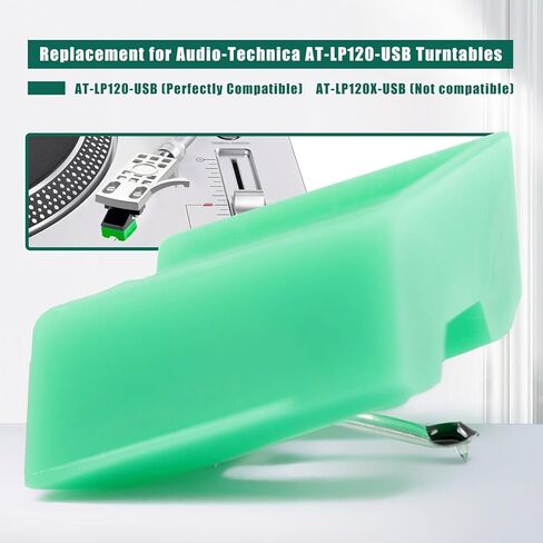 قلم بديل لإبر مشغل التسجيل ATN95E متوافق مع مشغل تسجيل الفونوغراف الصوتي AT-LP120-USB 1/2 بوصة لخرطوشة AT93 AT95 AT95E AT3400 AT3401 AT3450 باللون الأخضر in Kuwait