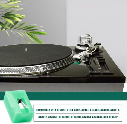 قلم بديل لإبر مشغل التسجيل ATN95E متوافق مع مشغل تسجيل الفونوغراف الصوتي AT-LP120-USB 1/2 بوصة لخرطوشة AT93 AT95 AT95E AT3400 AT3401 AT3450 باللون الأخضر in Kuwait