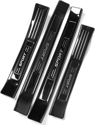 لغطاء واقي عتبة الباب الخارجي من الفولاذ المقاوم للصدأ RAV4، مناسب لسيارة Toyota RAV4 2019 2020 2021 2022 2023 ملحقات الزخرفة ملصق تزيين لوحة حماية دخول الباب الداخلي - حبوب ألياف الكربون in Kuwait