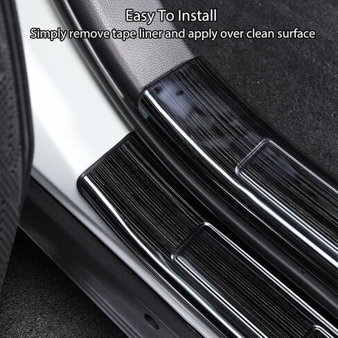 لغطاء واقي عتبة الباب الخارجي من الفولاذ المقاوم للصدأ RAV4، مناسب لسيارة Toyota RAV4 2019 2020 2021 2022 2023 ملحقات الزخرفة ملصق تزيين لوحة حماية دخول الباب الداخلي - حبوب ألياف الكربون in Kuwait