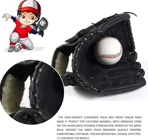 قفاز بيسبول، قفاز كرة لينة لليد اليسرى، قفاز بيسبول للرجال البالغين والشباب، للتمرين والتدريب وتدريب منافسات ألعاب الفريق، هدية [رمي اليد اليمنى] in Kuwait