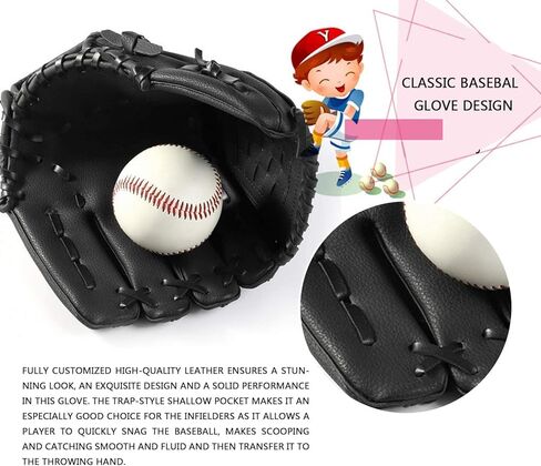 قفاز بيسبول، قفاز كرة لينة لليد اليسرى، قفاز بيسبول للرجال البالغين والشباب، للتمرين والتدريب وتدريب منافسات ألعاب الفريق، هدية [رمي اليد اليمنى] in Kuwait