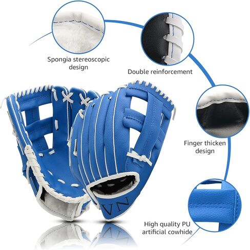 قفاز البيسبول والكرة للأطفال الشباب، قفاز الكرة اللينة 10.5 ''-11.5''، قفاز البيسبول لليد اليسرى، رمي اليد اليمنى (10.5 بوصة) in Kuwait