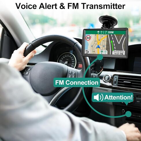 نظام تحديد المواقع العالمي (GPS) للسائقين التجاريين لشاحنة GPS مقاس 9 بوصة مع خرائط 2024 US/CA/MX، تحديث مجاني للخريطة، توجيه صوتي، تنبيه القيادة، نظام ملاحة وحدة GPS محمول للمركبات شبه الشاحنة RV in Kuwait