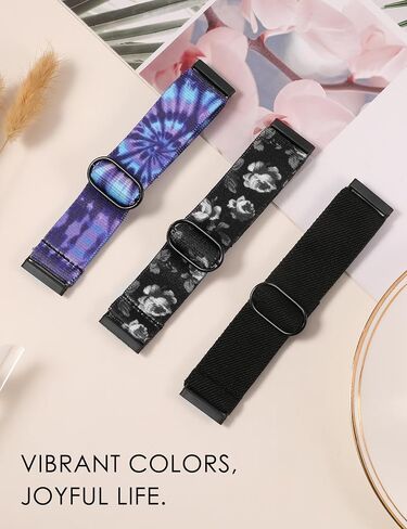 TOYOUTHS Compatible with Fitbit Sense/Sense 2 Band/Versa 3/Versa 4 Bands Women Men Elastic Adjustable Nylon Fabric Strap Scrunchies Solo Loop Stretchy Bracelet Dressy Sport Wristband Accessories in Saudi Arabia