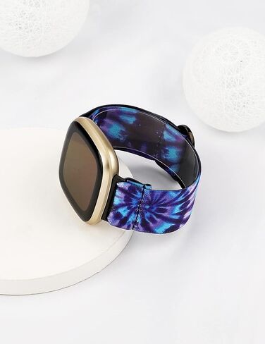 TOYOUTHS Compatible with Fitbit Sense/Sense 2 Band/Versa 3/Versa 4 Bands Women Men Elastic Adjustable Nylon Fabric Strap Scrunchies Solo Loop Stretchy Bracelet Dressy Sport Wristband Accessories in Saudi Arabia