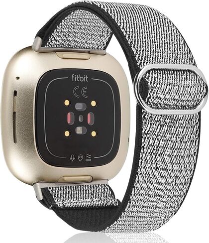 TOYOUTHS متوافق مع Fitbit Sense/Sense 2 Band/Versa 3/Versa 4 Bands للنساء والرجال وحزام من نسيج النايلون المرن القابل للتعديل Scrunchies بحلقة منفردة وسوار قابل للتمدد وإكسسوارات معصم رياضية أنيقة in Saudi Arabia