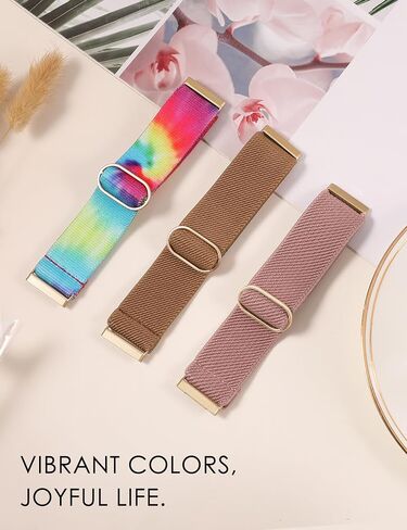TOYOUTHS Compatible with Fitbit Sense/Sense 2 Band/Versa 3/Versa 4 Bands Women Men Elastic Adjustable Nylon Fabric Strap Scrunchies Solo Loop Stretchy Bracelet Dressy Sport Wristband Accessories in Saudi Arabia