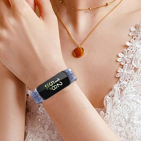 3-Pack Slim Silicone Bands Compatible with Fitbit Inspire 3/Inspire 2/Inspire HR/Inspire/Ace 3/Ace 2, Lace Silicone Thin Narrow Rose Hollowed-out Sports Replacement Wristband Strap in Saudi Arabia