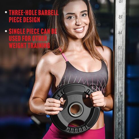 لوحات الوزن المطاطية 2 بوصة 5LB-2pcs/10LB-1pcs لوحات الحديد قبضة لوحة الوزن لوحات أولمبية لرفع الأثقال لوحات تدريب القوة in Kuwait