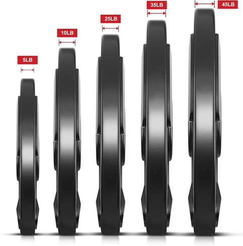 لوحات الوزن المطاطية 2 بوصة 5LB-2pcs/10LB-1pcs لوحات الحديد قبضة لوحة الوزن لوحات أولمبية لرفع الأثقال لوحات تدريب القوة in Kuwait
