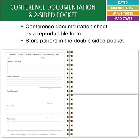 Elan Publishing Company HARDCOVER 7 Period Dated Teacher Lesson Plan; Days Horizontally Across The Top Dated for 2024-2025 Academic Year with Bonus Clip-in Bookmark (Teal Floral) in Saudi Arabia