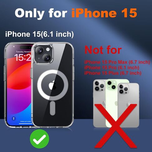 JAME for iPhone 11 Case Clear, Compatible with Magsafe, Not Yellowing, iPhone 11 Phone Case Magnetic with 2 Glass Screen Protectors, Shockproof Transparent Phone Case for iPhone 11, 6.1 inch, Clear in Saudi Arabia
