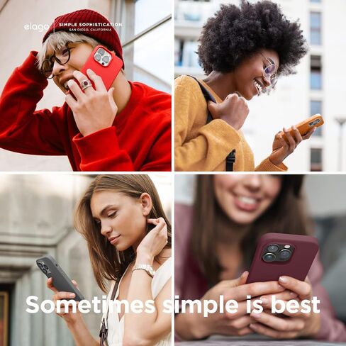 جراب Elago متوافق مع iPhone 14 Pro، جراب سيليكون سائل، غطاء واقٍ لكامل الجسم، مقاوم للصدمات، جراب هاتف نحيف، بطانة ناعمة من الألياف الدقيقة مضادة للخدش، 6.1 بوصة (حجري) in Saudi Arabia