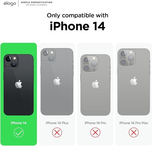 جراب Elago متوافق مع iPhone 14 Pro، جراب سيليكون سائل، غطاء واقٍ لكامل الجسم، مقاوم للصدمات، جراب هاتف نحيف، بطانة ناعمة من الألياف الدقيقة مضادة للخدش، 6.1 بوصة (حجري) in Saudi Arabia