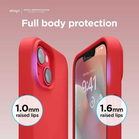 جراب Elago متوافق مع iPhone 14 Pro، جراب سيليكون سائل، غطاء واقٍ لكامل الجسم، مقاوم للصدمات، جراب هاتف نحيف، بطانة ناعمة من الألياف الدقيقة مضادة للخدش، 6.1 بوصة (حجري) in Saudi Arabia