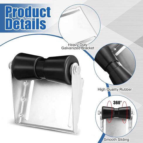 8 Inch Keel Roller Assembly Kit with Roller Shaft and Bracket Steel Boat Trailer Roller Bracket Assembly Boat Trailer Parts and Accessories for Boat Trailer in Saudi Arabia