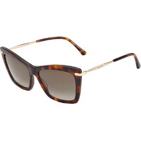 JIMMY CHOO Rectangular Sady Sunglasses 086HA Havana/Gold 56mm