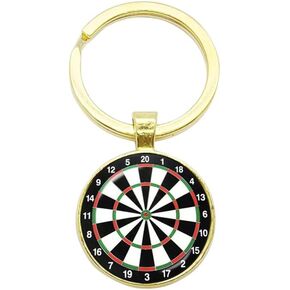 Art Attack Dartboard Keychain, Pendant Charm Great for Dart Teams & Leagues (Gold)