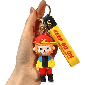 Chinese Style Cute Characer Journey to the West Key Ring, Soft PVC Handbag Accessories Girls Women
