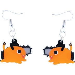 Orange Dog Anime Earrings Drop Cute Earrings for Women Accessory Cosplay