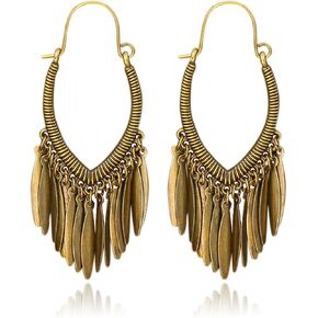 الأقراط البوهيمية خمر الأقراط الرجعية العتيقة اليدوية البوهيمي خمر البرونزية شرابة الهندسة أقراط للنساء اليدوية والمجوهرات العرقية العتيقة in Kuwait