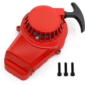 Alloy Pull Start Recoil Starter with Flywheel for 2 Stroke 47cc 49cc Replacement for Pocket Coolster Replacement for SSR SX50 Mini Dirt Bike Moto Quad ATV