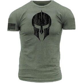 Distressed Spartan Hoplite Warrior Premium Performance Blend Athletic Fit T-Shirt