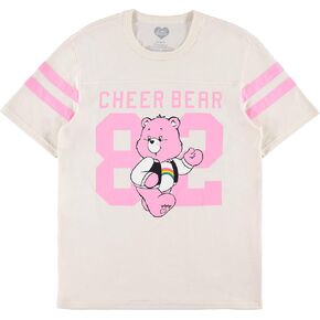 Care Bears Ladies Classic Shirt - Cheer Friend Funshine Good Luck Varsity Stripe Sleeve Athletic Tee