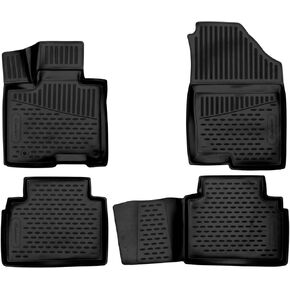 Fits 2025-2022 Hyundai Tucson Floor Mats Front & 2nd Row Seat Liner Set 3D Custom Fit All-Weather Full Set Liners, Black