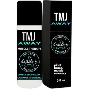 Dr. A’s TMJ Away Jaw Pain Relief Gel | TMJ Relief Product Jaw & Neck Treatment | Natural, Organic Ingredients & Essential Oils for TMJ Tension | Eases Teeth Grinding & Clinching | Roll-On 3oz