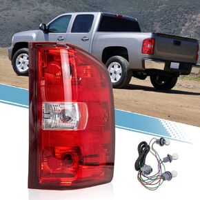 Rear Tail Lights Assembly Compatible With 2007-2013 Silverado 1500 2500 3500HD OE Style Right Passenger Side Taillights Brake Lamp With Bulb&Harness Replaces GM2800207
