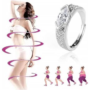 Lymphatic Therapy Titanium Ion Moissanite Diamond Ring For Women, Lymphvity Ring Unclog Bloodstream And Lymph Nodes Adjustable Cubic Zirconia Jewelry Gift