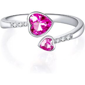 LANE WOODS April Birthstone Jewelry S925 Sterling Silver Rings for Women