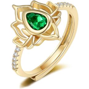 Lotus Flower Adjustable Ring Jewelry Minimalist Rings Simple Mixed Trendy Elegant Unique Cubic Design Floral Leaf Rings Gifts for Women