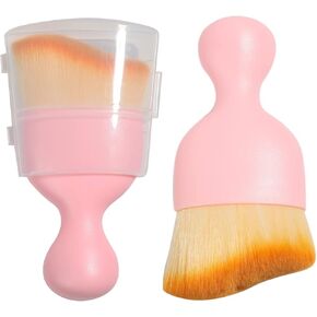 SUJADE YAKEFLY Car Interior Detailing Brush,Ultra-Soft Car Detailing Brushes,Car Interior Cleaning Tool Car Brushes for Detailing,Curved Design Car Detailing Brush(Pink with Cover)