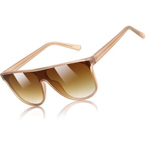 FEISEDY Flat Top Sunglasses for Women Men Trendy Square Frame Sunglasses Designer Shades UV 400 Protection B0170