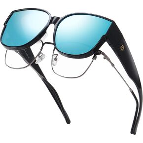 DUCO Fit Over Sunglasses for Men Women Wear Over Glasses Retro Wrap Around Polarized Sun Glasses UV400 Protection