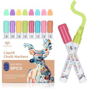Window Chalk Markers Erasable, 8 Neon Colors Jumbo Chalk Pens Car Window Washable, Liquid Chalk Marker with 10mm Thick Tips for Chalkboard, Glass, Mirror, Poster, Bistro, Auto, Windows of DIY