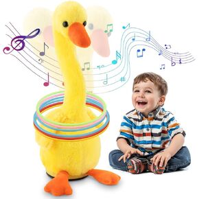 Ring Toss Dancing Singing Duck Toy, Chasing Tossing Game for Baby Boys and Girls, Talking Musical Toy with 3 English Songs, Interactive Toys for Baby Kids 3 4 5 6 7 8 Year Old Birthday Gifts in Saudi Arabia
